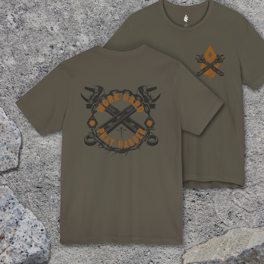 Work Hard Pray Harder_ Wrench Cross T-shirt